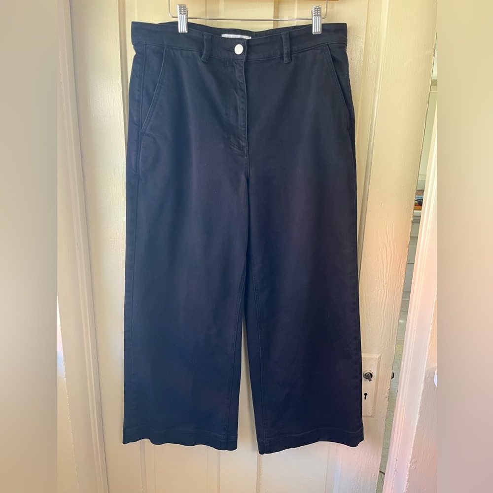 Everlane wide leg crop pant in black, size 14